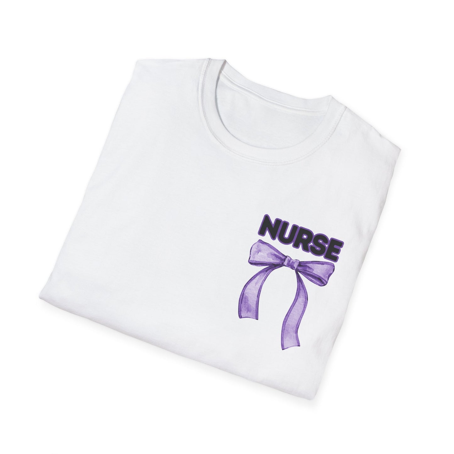 ER Nurse Softstyle T-Shirt with Bow Design- Healthcare