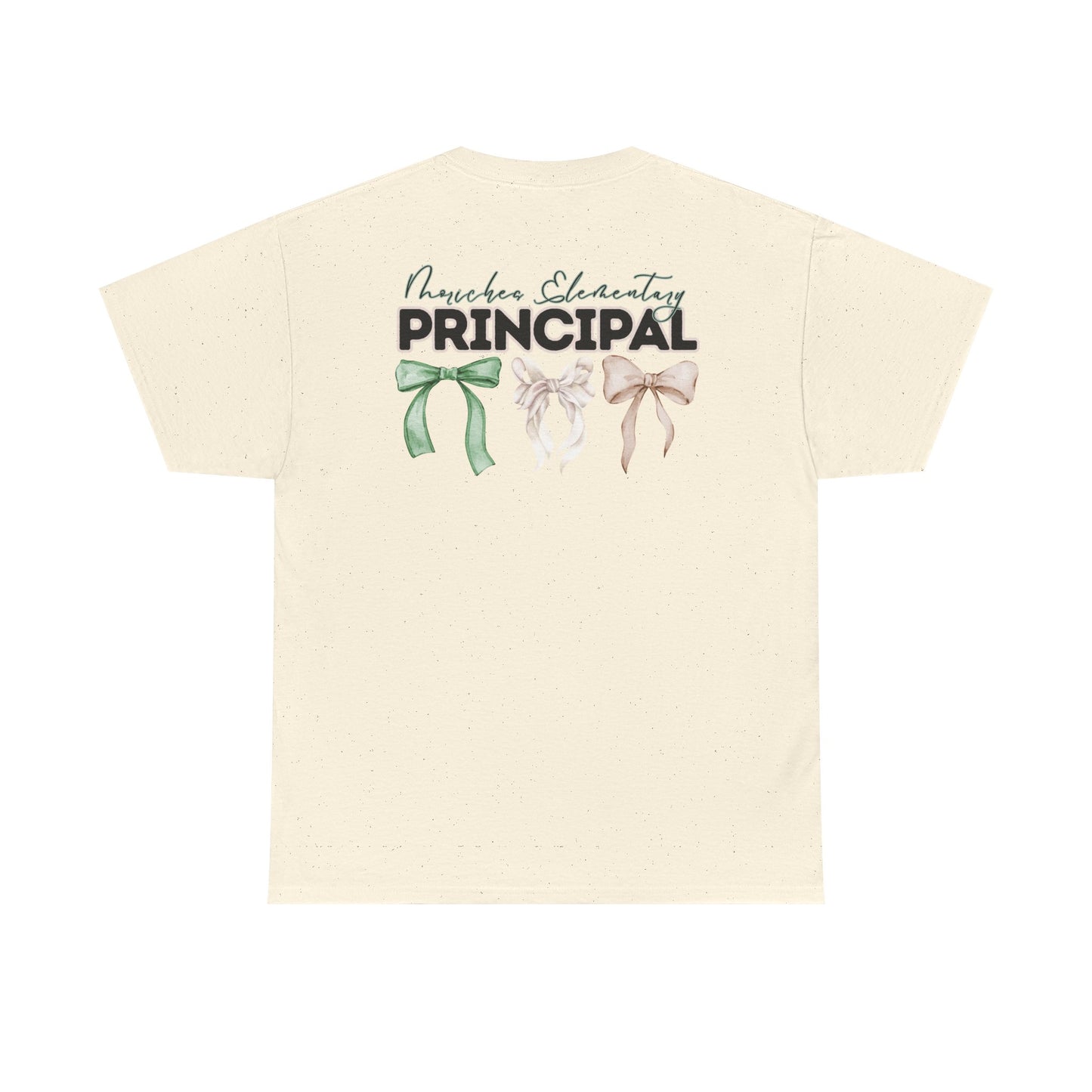 Moriches Principal and Bows- Unisex Heavy Cotton Tee with Bow Design