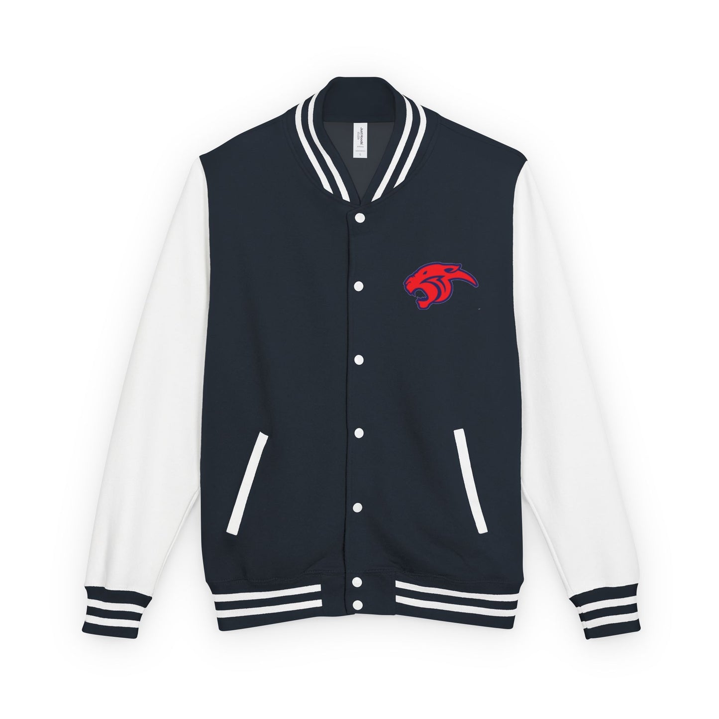 Miller Place Unisex Heavyweight Letterman Jacket with American Flag Design