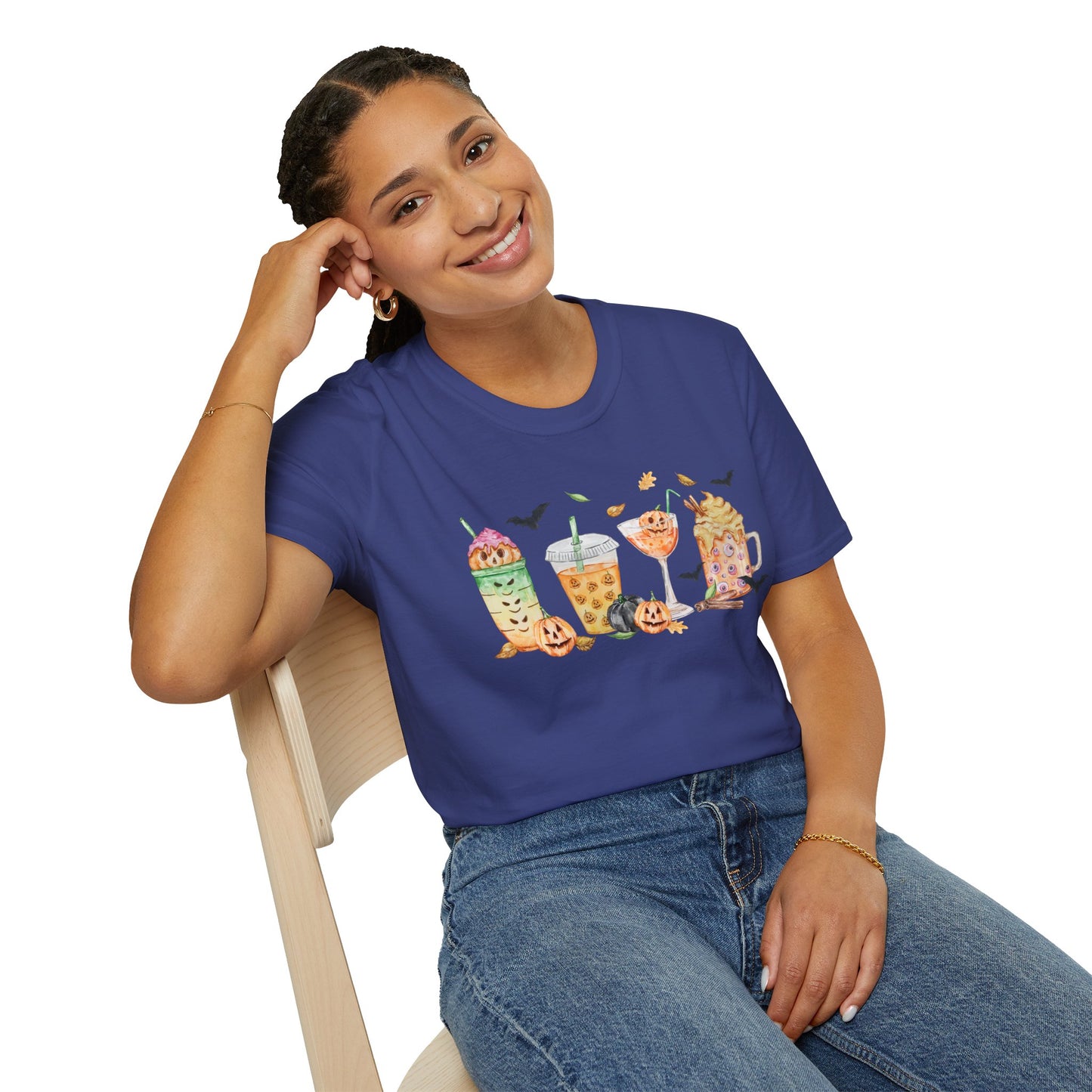 Halloween Beverage Themed T-Shirt- Unisex Softstlye