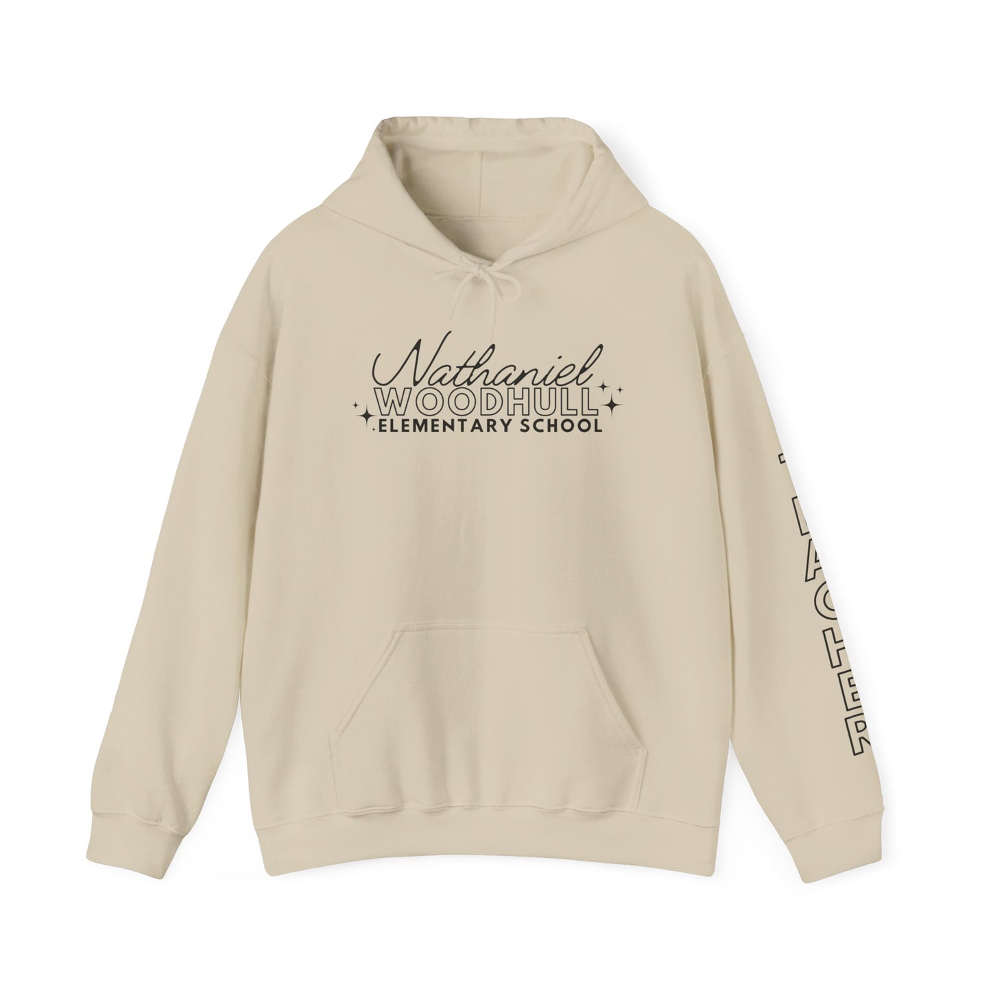 Woodhull Teacher Simple Design Hoodie w/ Teacher on Sleeve - Cozy Unisex Sweatshirt