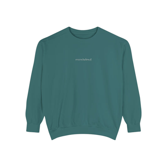 Overwhelmed- One Word- Garment-Dyed Sweatshirt -Relaxed Fit- Unisex