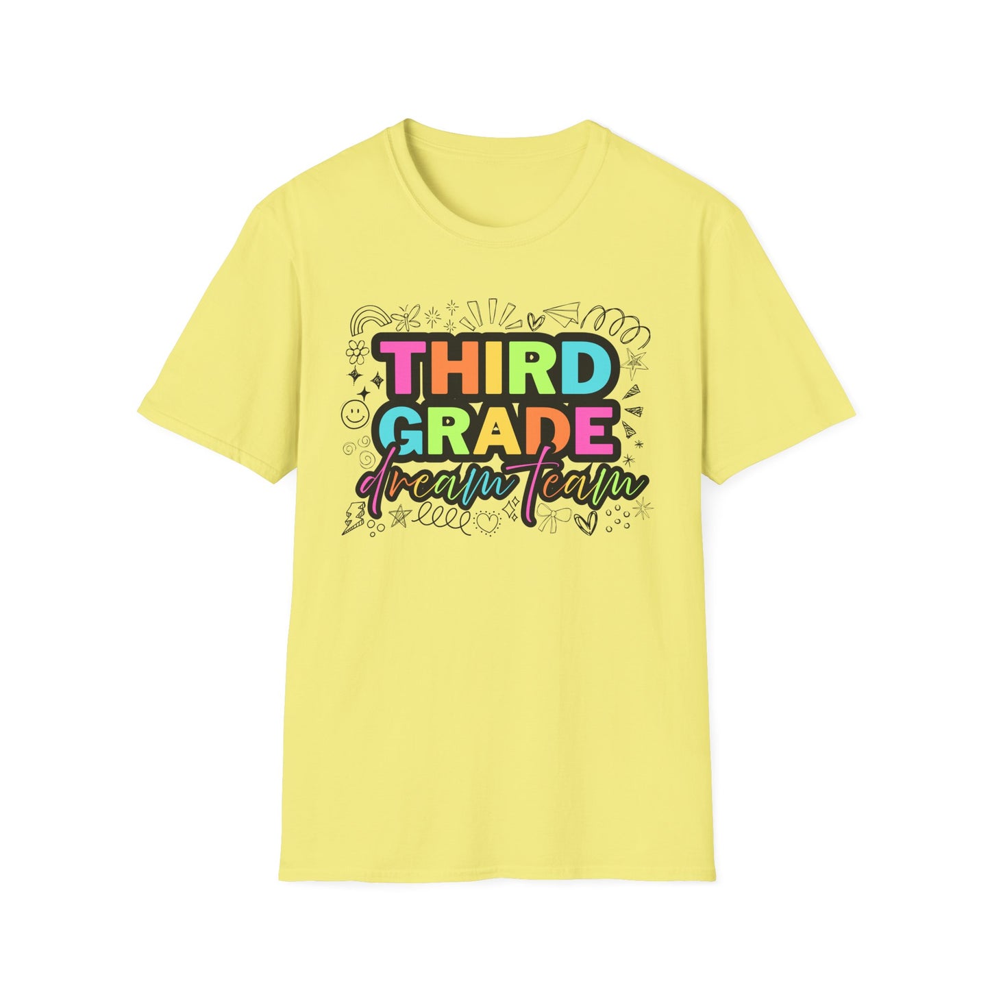 Dream Team- 3rd Grade- Unisex Softstyle T-Shirt- Teacher Life