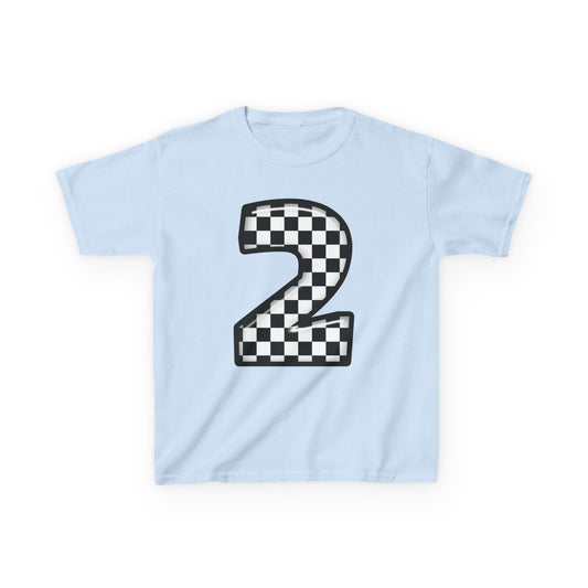 Mini-Checkered Number 2 Tee - Perfect for Birthdays and Celebrations