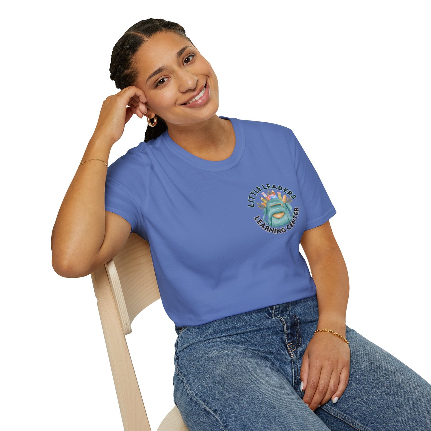 Little Leaders Teacher w/ Backpack Design Unisex Softstyle T-Shirt