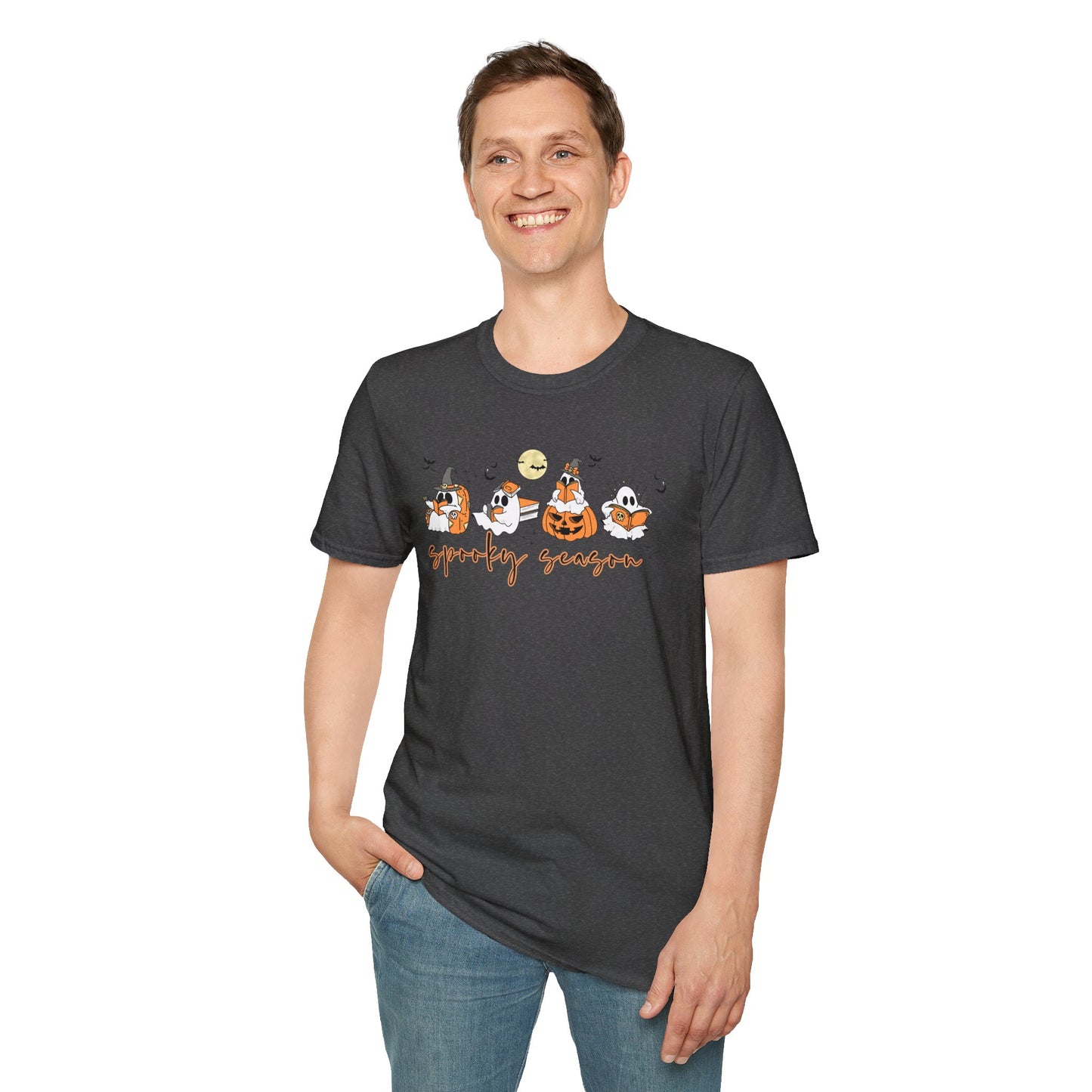 Reading Ghosts- Spooky Season, Unisex Softstyle Tee