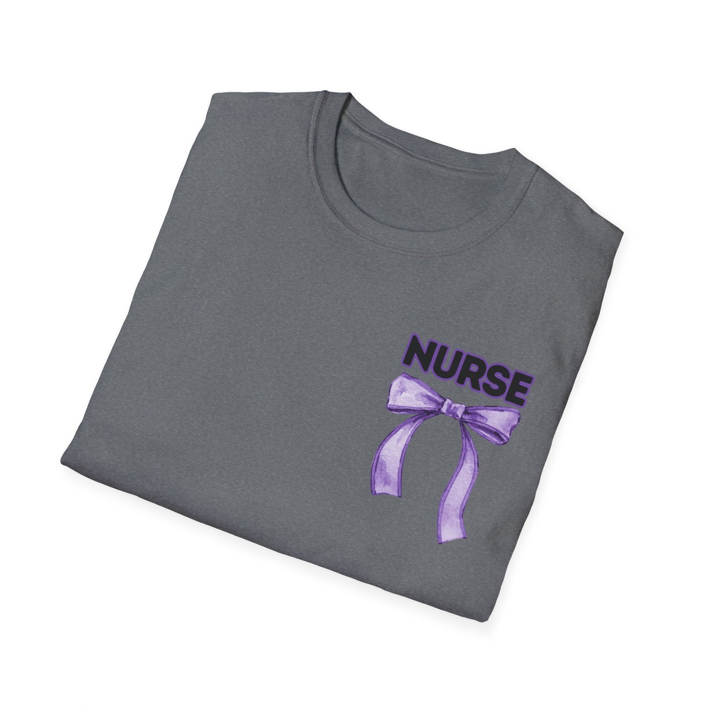L+D Nurse Softstyle T-Shirt with Bow Design- Healthcare