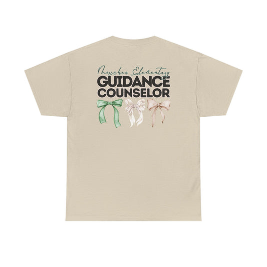 Moriches Guidance Counselor and Bows- Unisex Heavy Cotton Tee with Bow Design