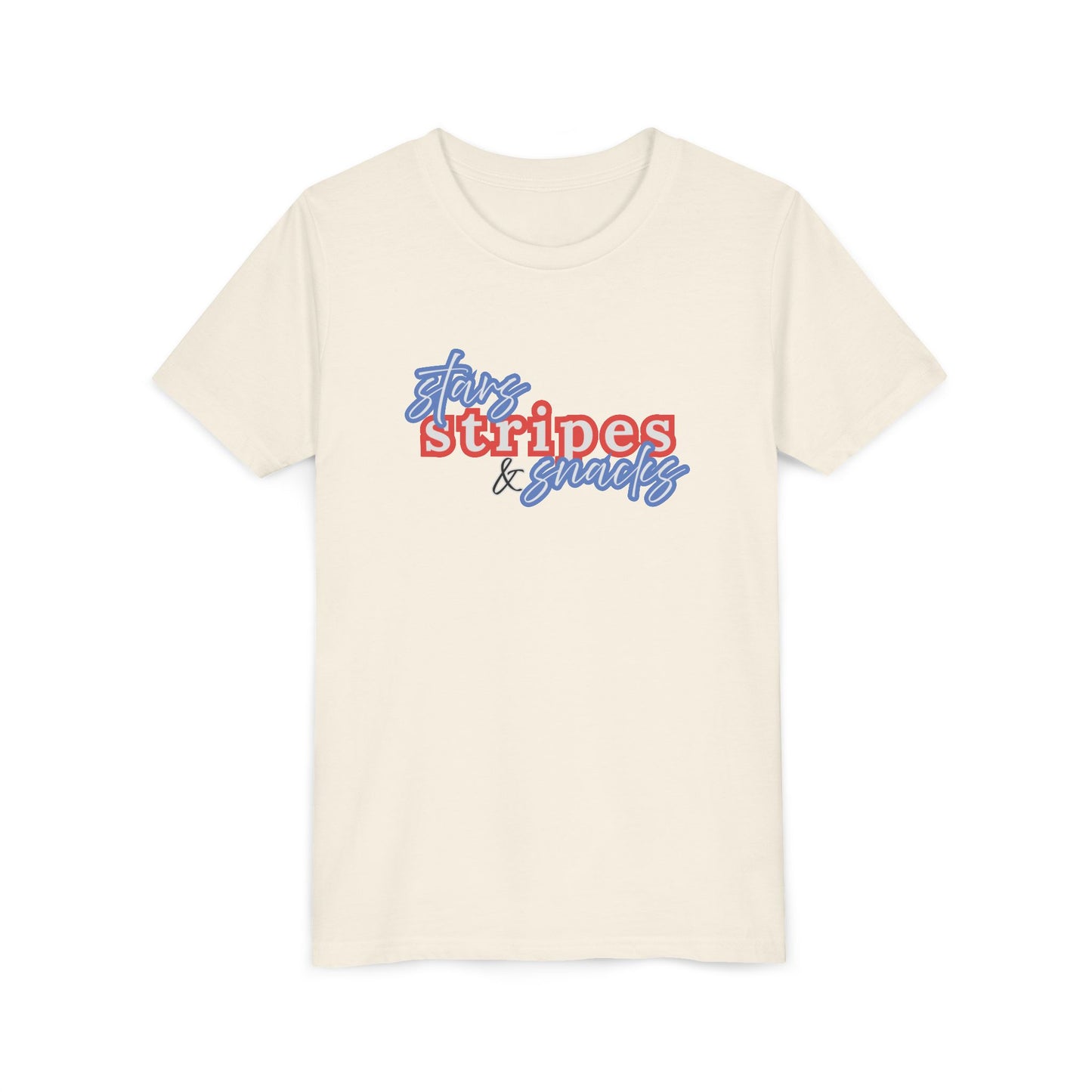 Stars, Stripes & Snacks Youth Tee for Kids, USA - Kids Short Sleeve Shirt, Holiday Mini