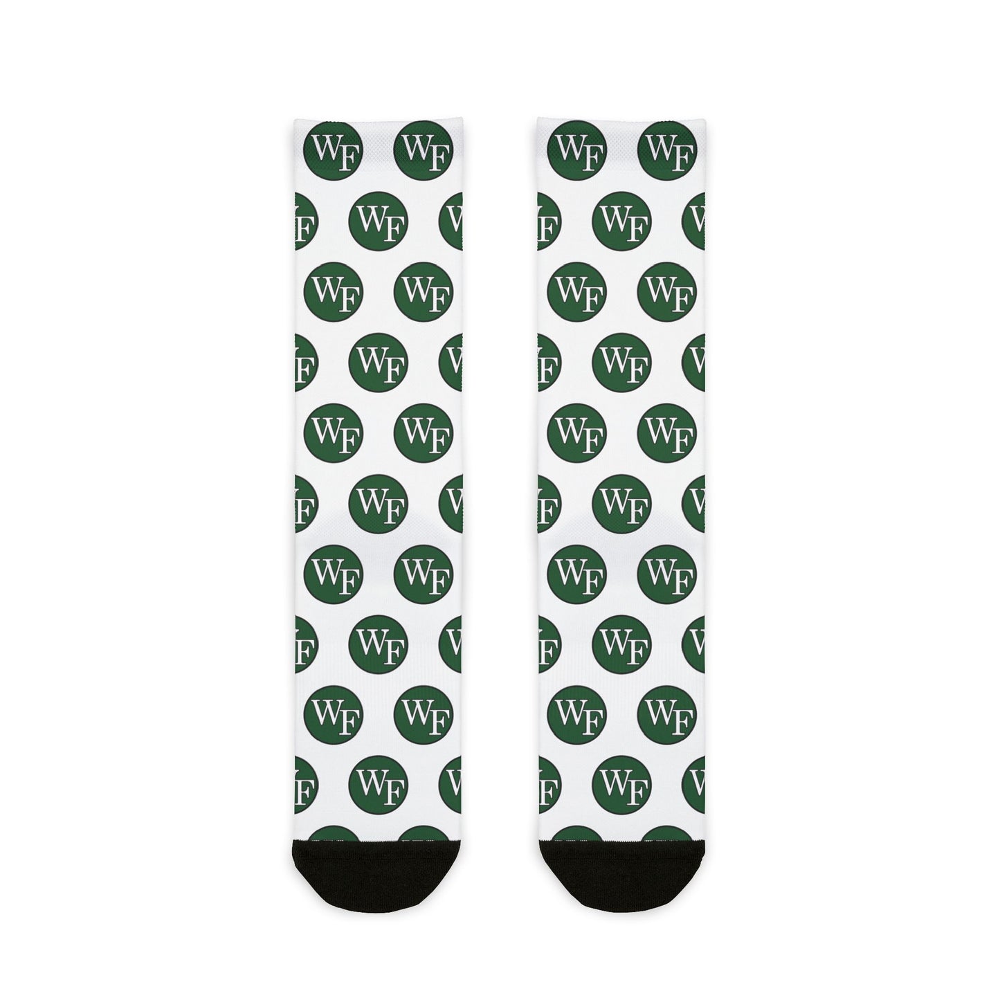 WF Monogram White Crew Socks