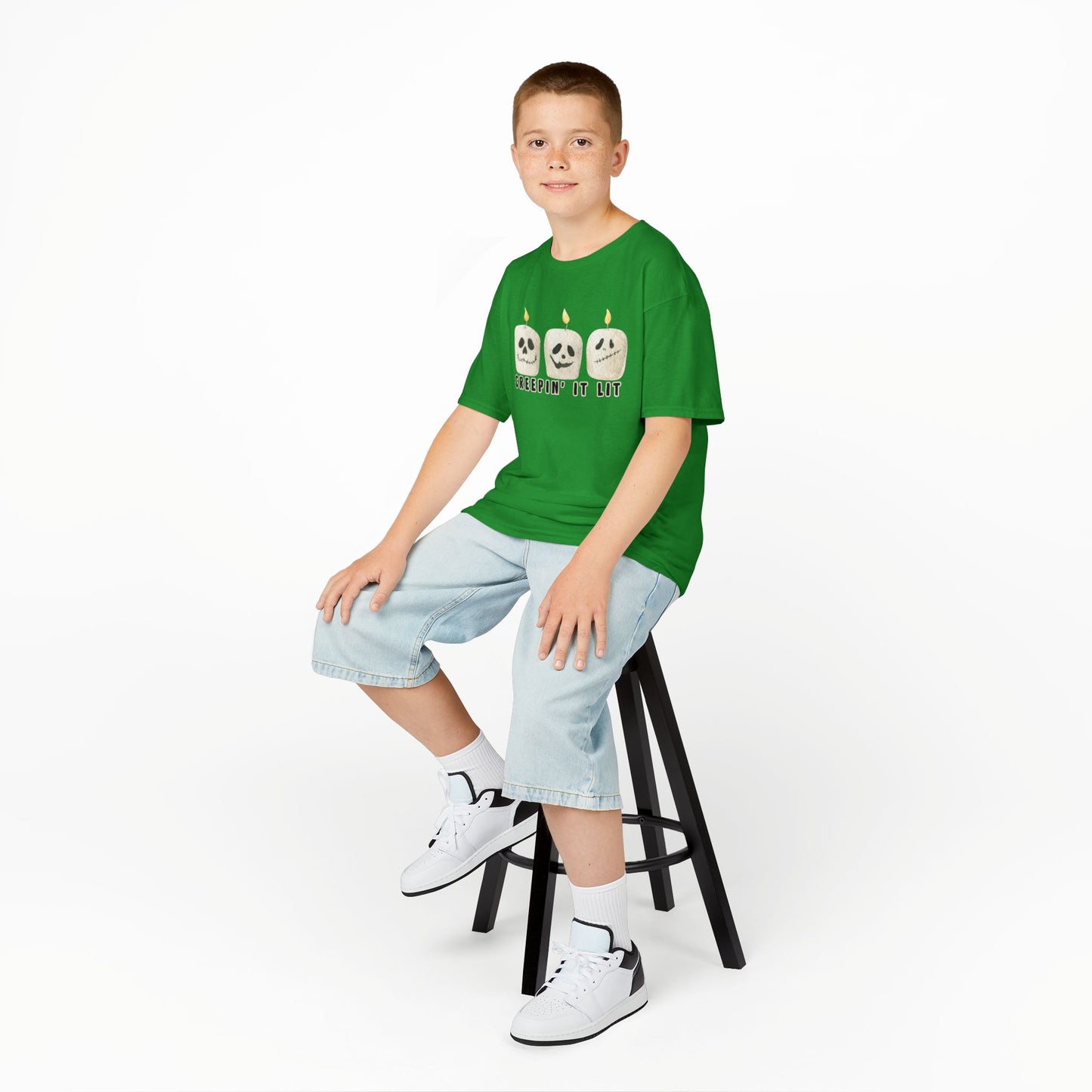 Creepin' It Lit Kids Tee, Halloween Shirt for Kids