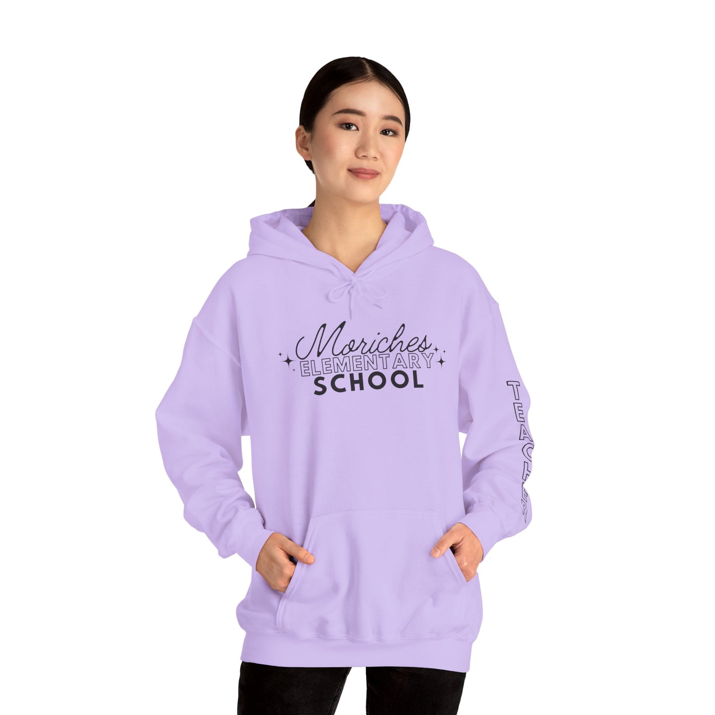 Moriches Teacher Simple Design Hoodie w/ Teacher on Sleeve - Cozy Unisex Sweatshirt