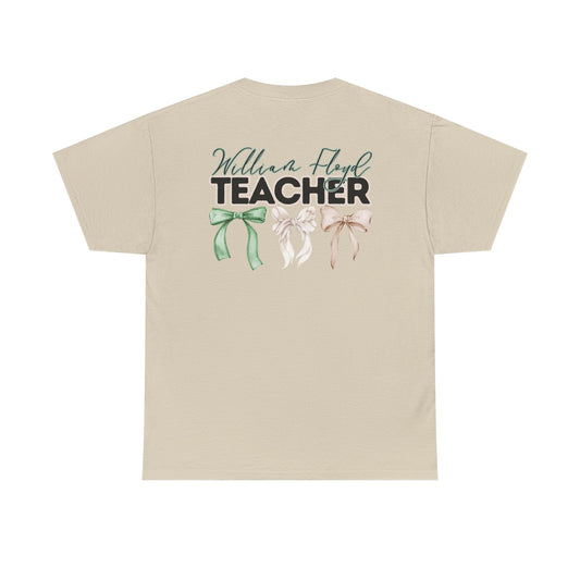 Floyd Strong Teacher and Bows- Unisex Heavy Cotton Tee with Bow Design