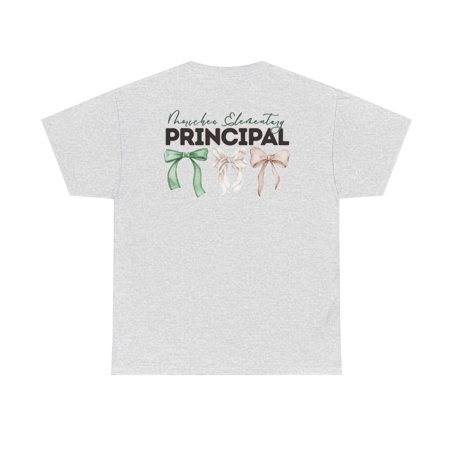 Moriches Principal and Bows- Unisex Heavy Cotton Tee with Bow Design