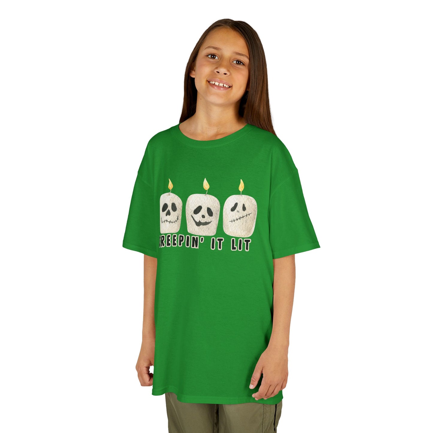 Creepin' It Lit Kids Tee, Halloween Shirt for Kids