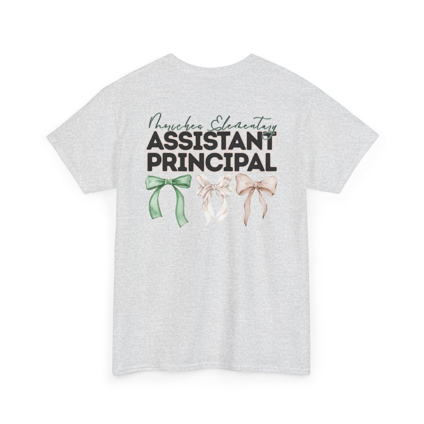 Moriches Assistant Principal and Bows- Unisex Heavy Cotton Tee with Bow Design