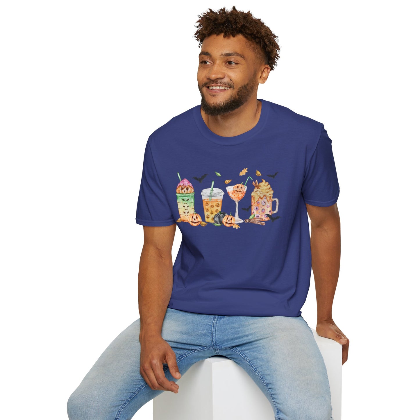 Halloween Beverage Themed T-Shirt- Unisex Softstlye