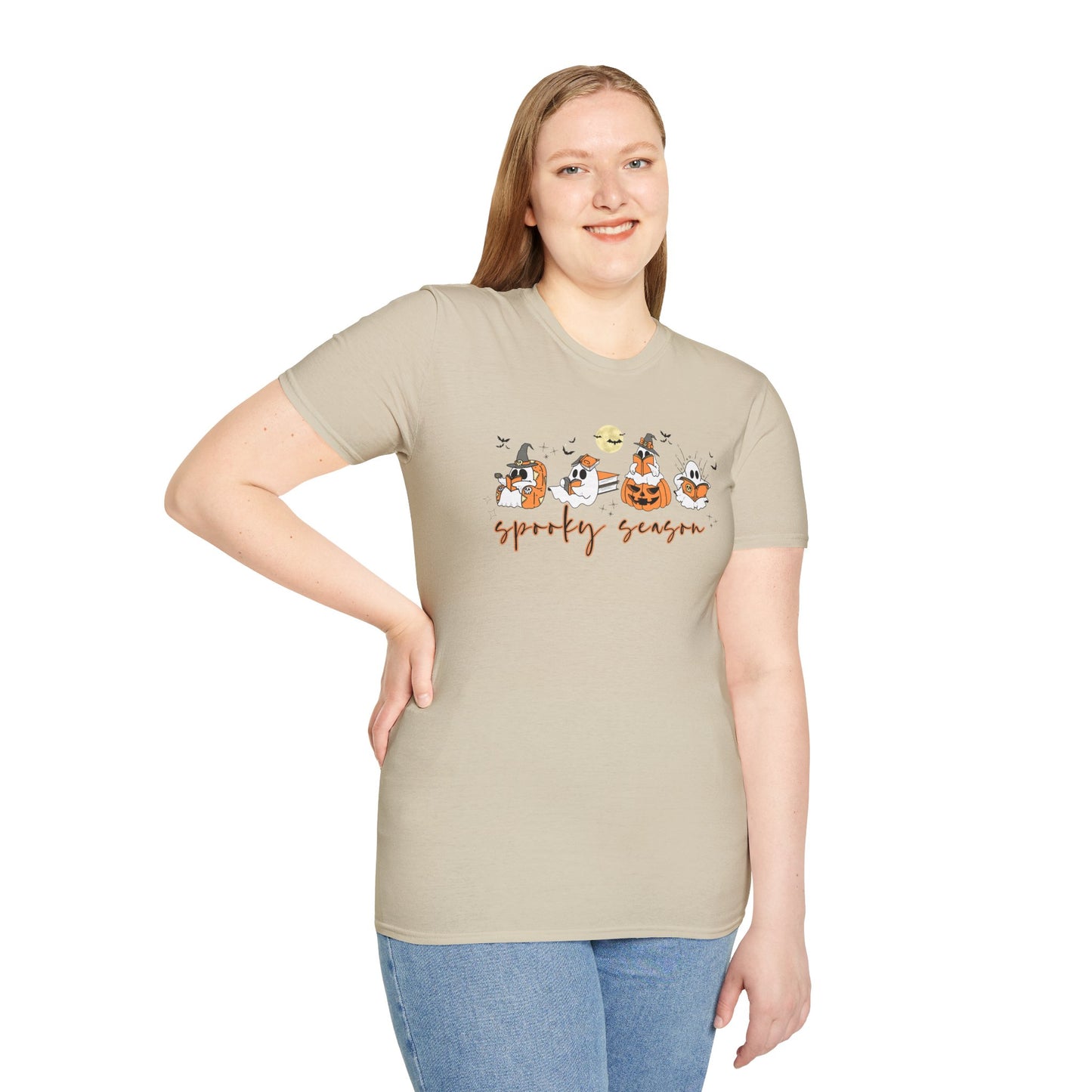 Reading Ghosts- Spooky Season, Unisex Softstyle Tee