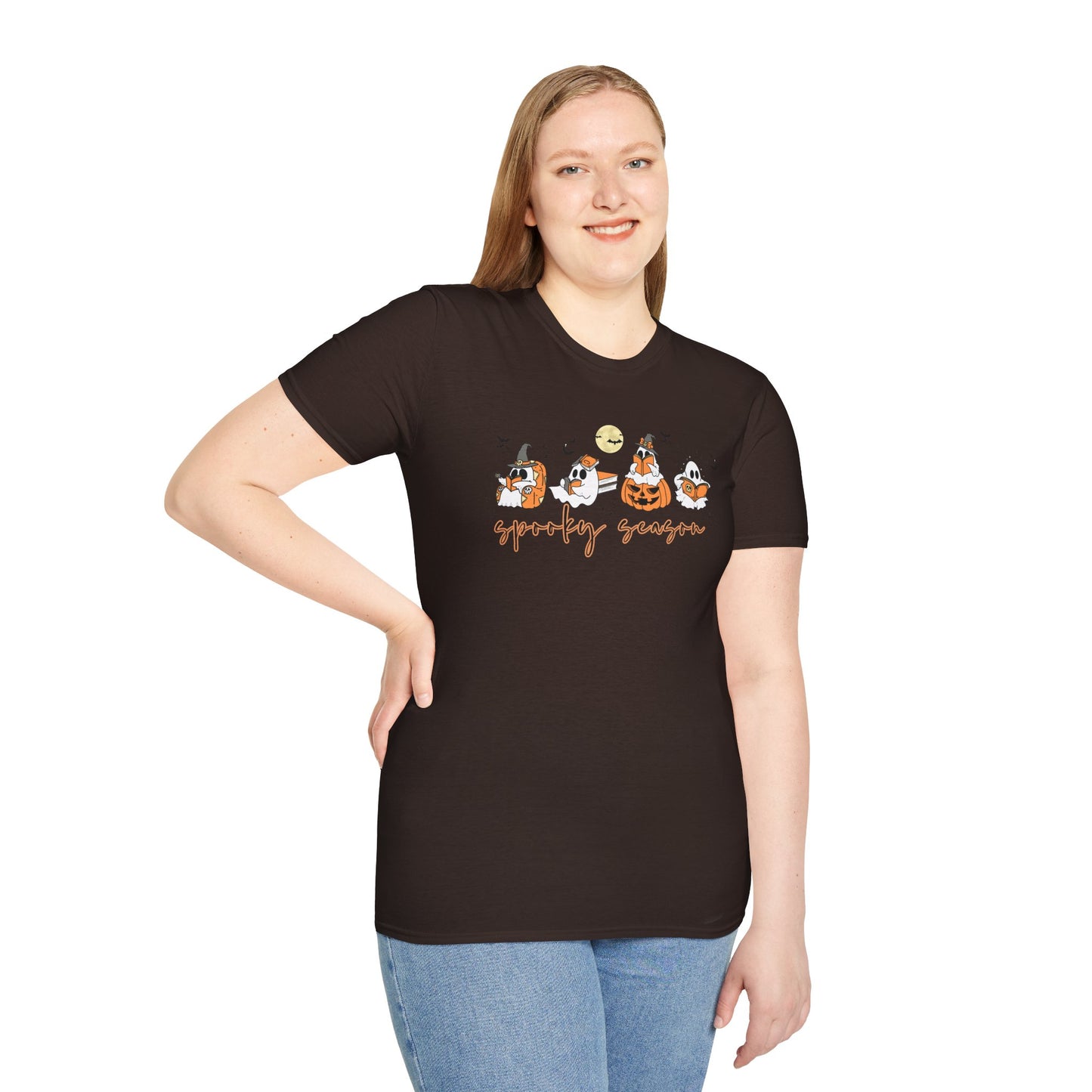 Reading Ghosts- Spooky Season, Unisex Softstyle Tee