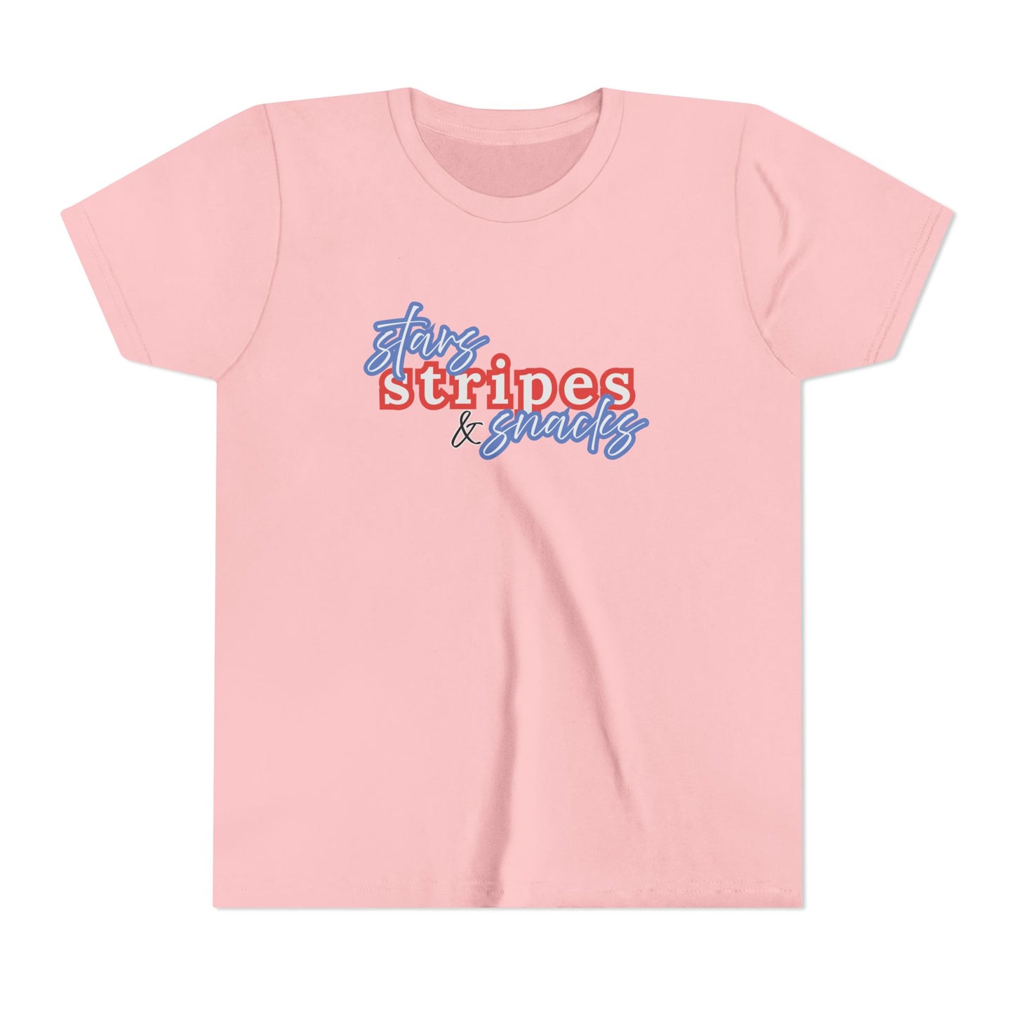 Stars, Stripes & Snacks Youth Tee for Kids, USA - Kids Short Sleeve Shirt, Holiday Mini