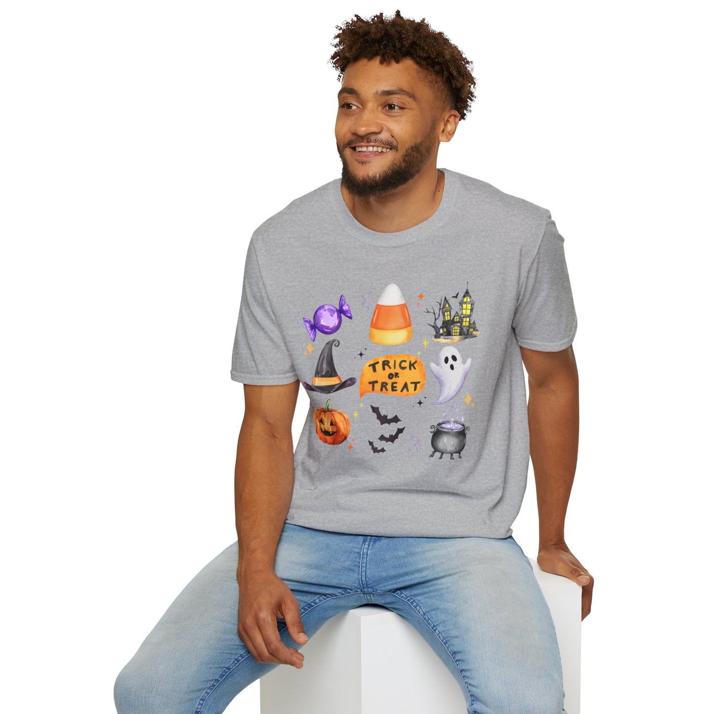 Halloween- Trick or Treat Themed T-Shirt- Unisex Softstlye