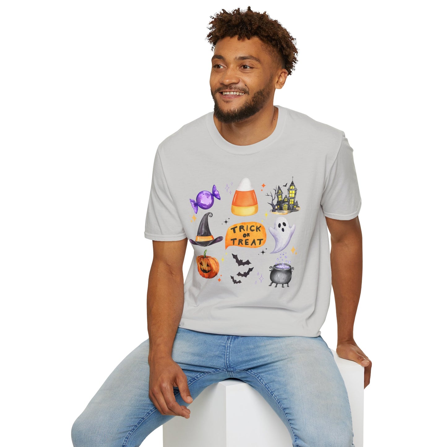Halloween- Trick or Treat Themed T-Shirt- Unisex Softstlye