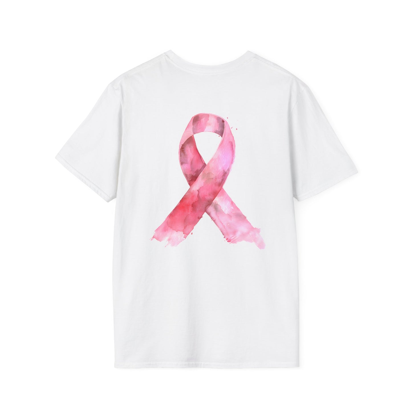 In October We Wear Pink Ribbon- Breast Cancer Awareness Tee, Unisex Softstyle T-Shirt