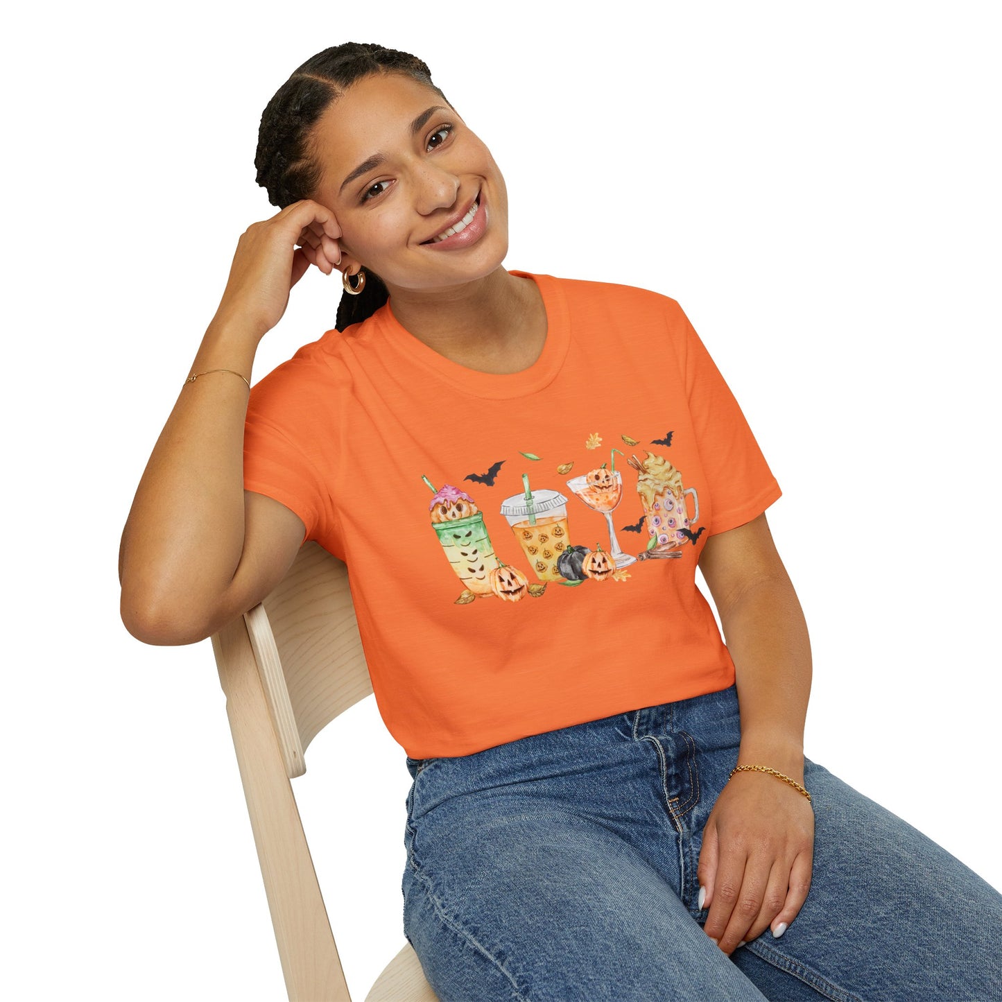 Halloween Beverage Themed T-Shirt- Unisex Softstlye