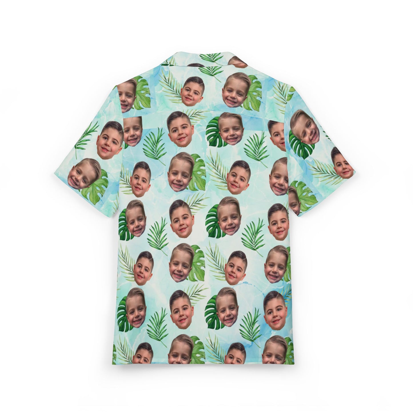 Hawaiian Fatherhood- Personalized Kid's Face Hawaiian Button-Down Shirt | Fun Summer Vacation Style