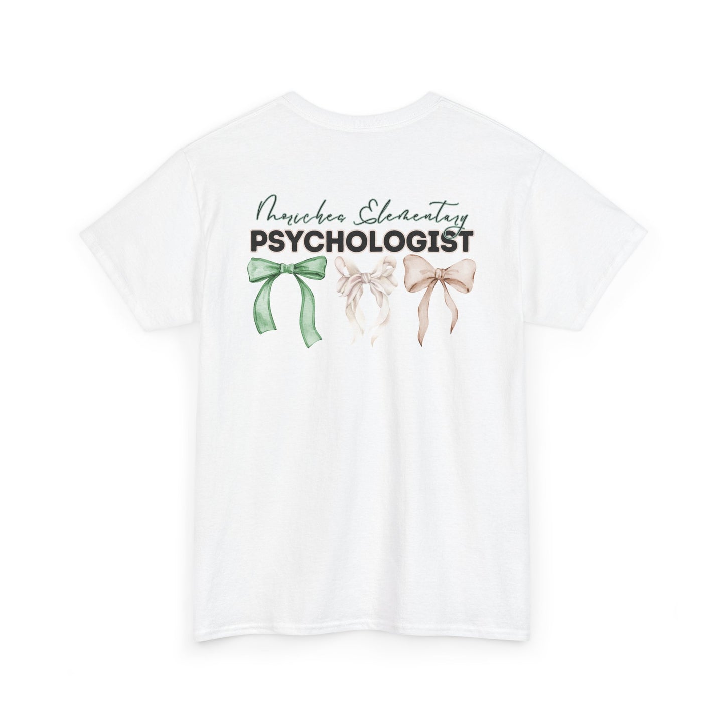 Moriches Psychologist and Bows- Unisex Heavy Cotton Tee with Bow Design