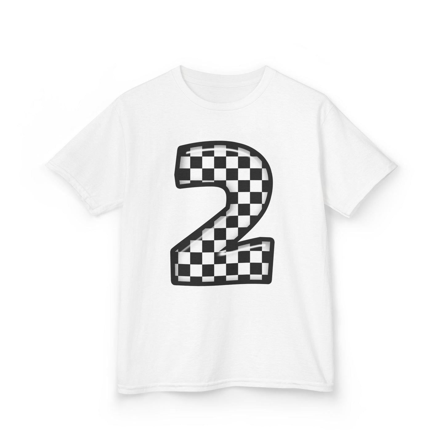 Mini-Checkered Number 2 Tee - Perfect for Birthdays and Celebrations