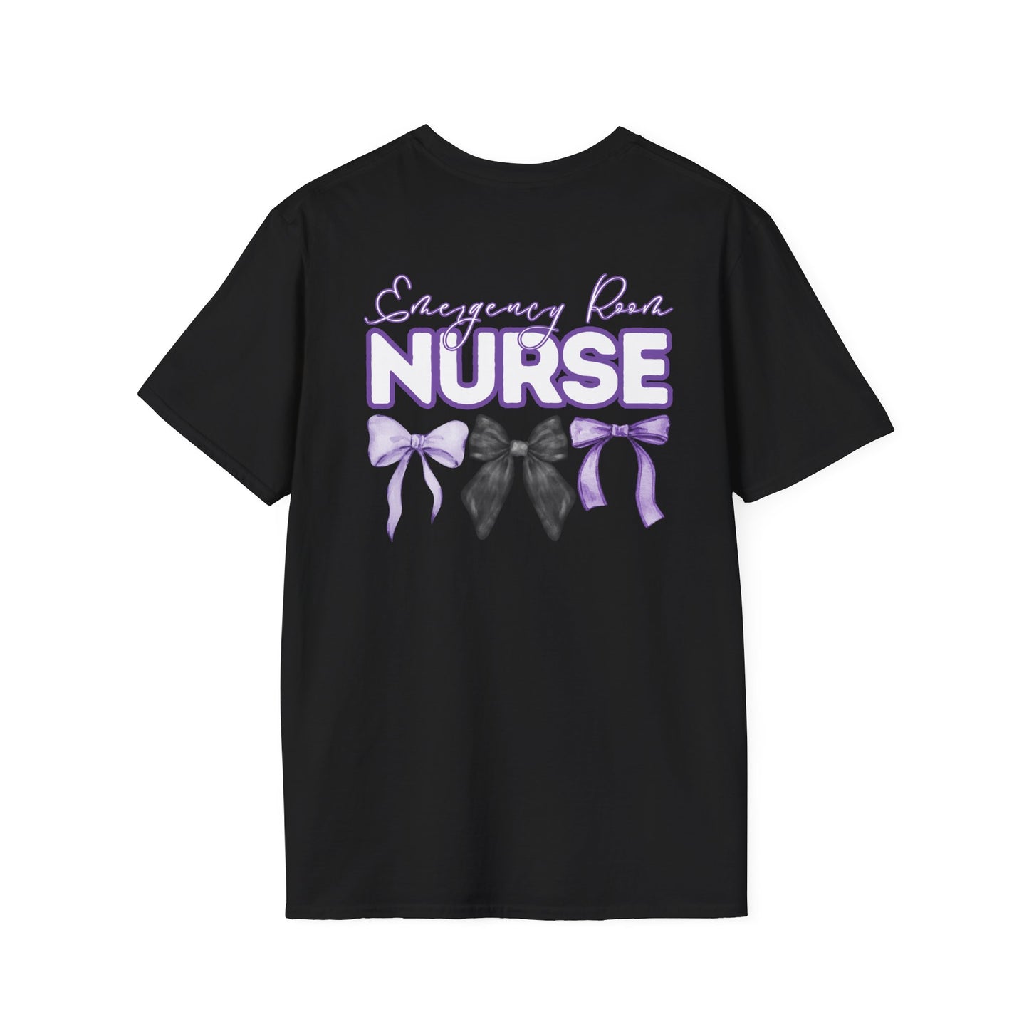 ER Nurse Appreciation T-Shirt with Bows - Softstyle Unisex Tee- Healthcare