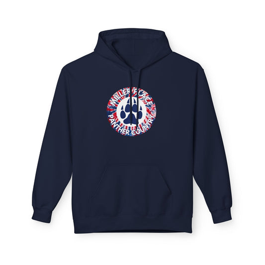 Miller Place Panther Country -Unisex Fleece Hoodie with Tie Dye Design