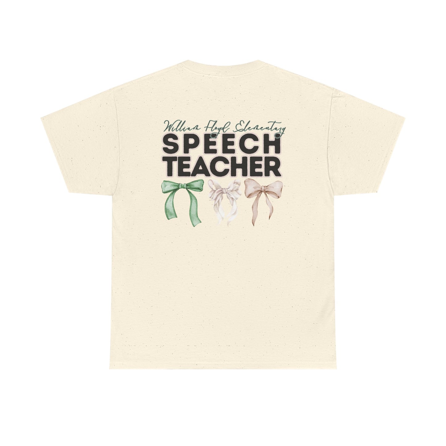 WFE Speech Teacher and Bows- Unisex Heavy Cotton Tee with Bow Design