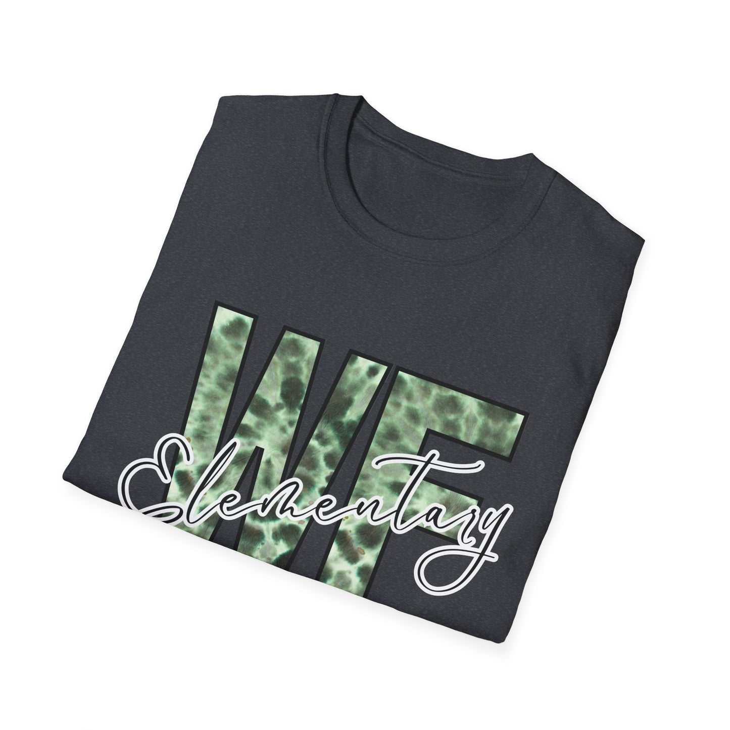 Tie Dye WFE Stylish Unisex Softstyle T-Shirt with WF Elementary Design