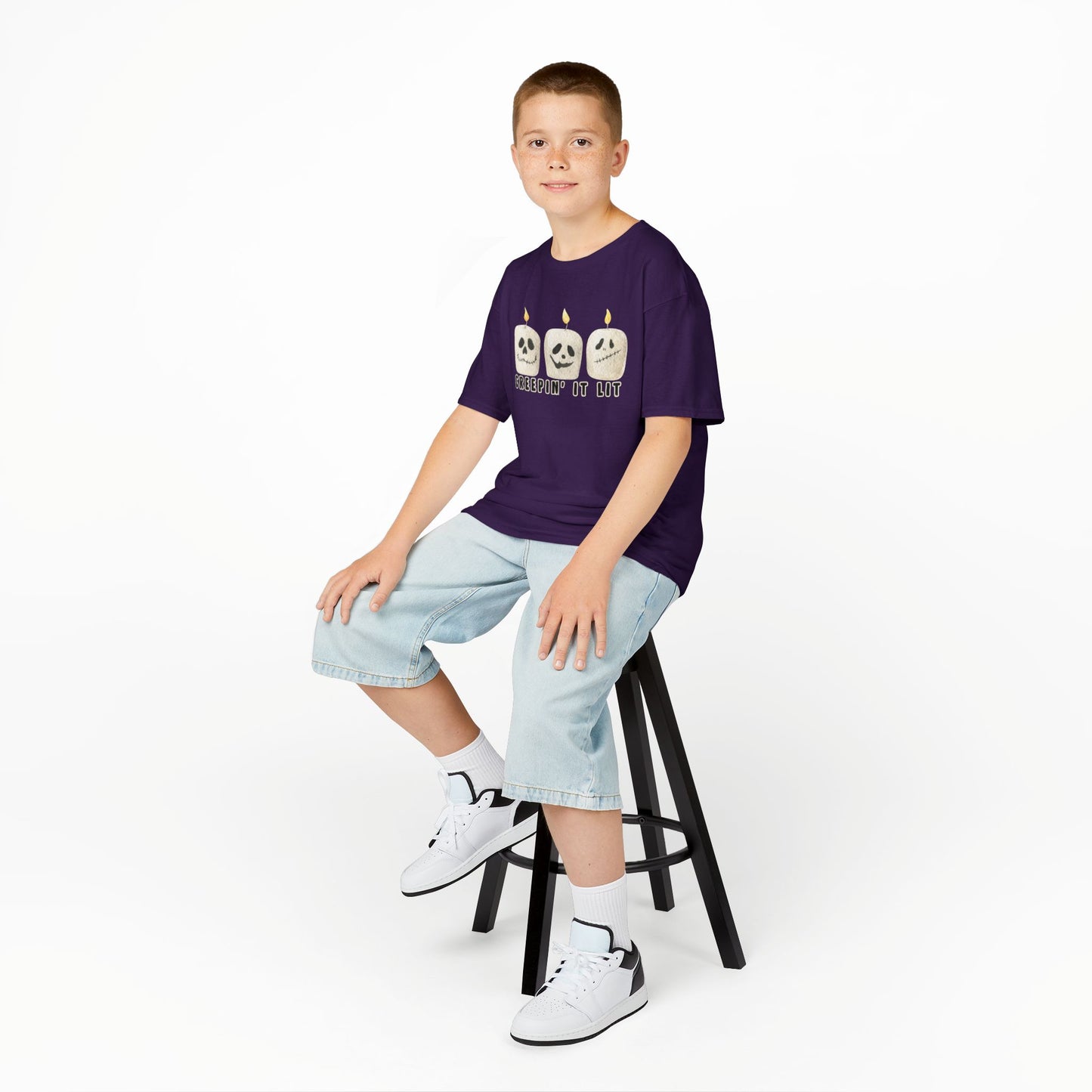 Creepin' It Lit Kids Tee, Halloween Shirt for Kids