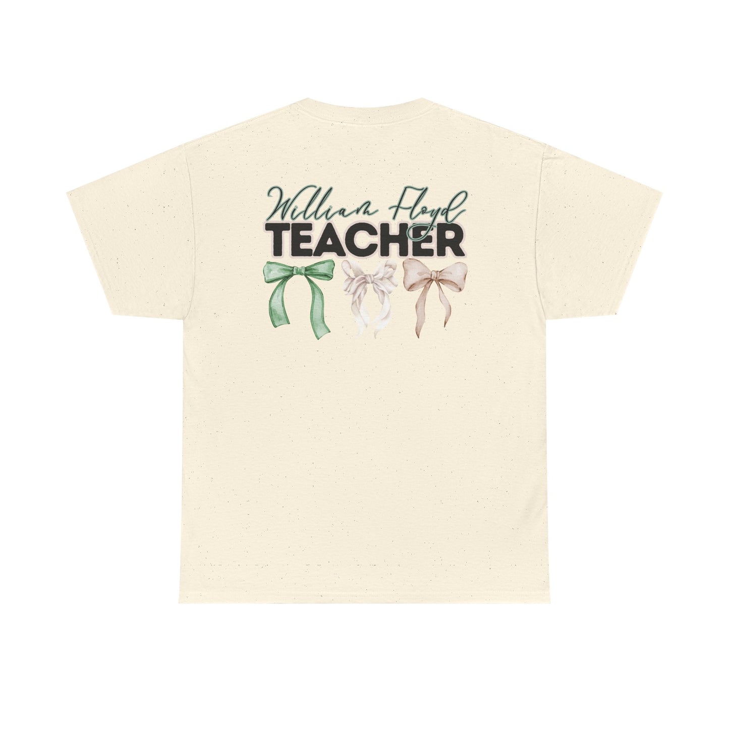 Floyd Strong Teacher and Bows- Unisex Heavy Cotton Tee with Bow Design