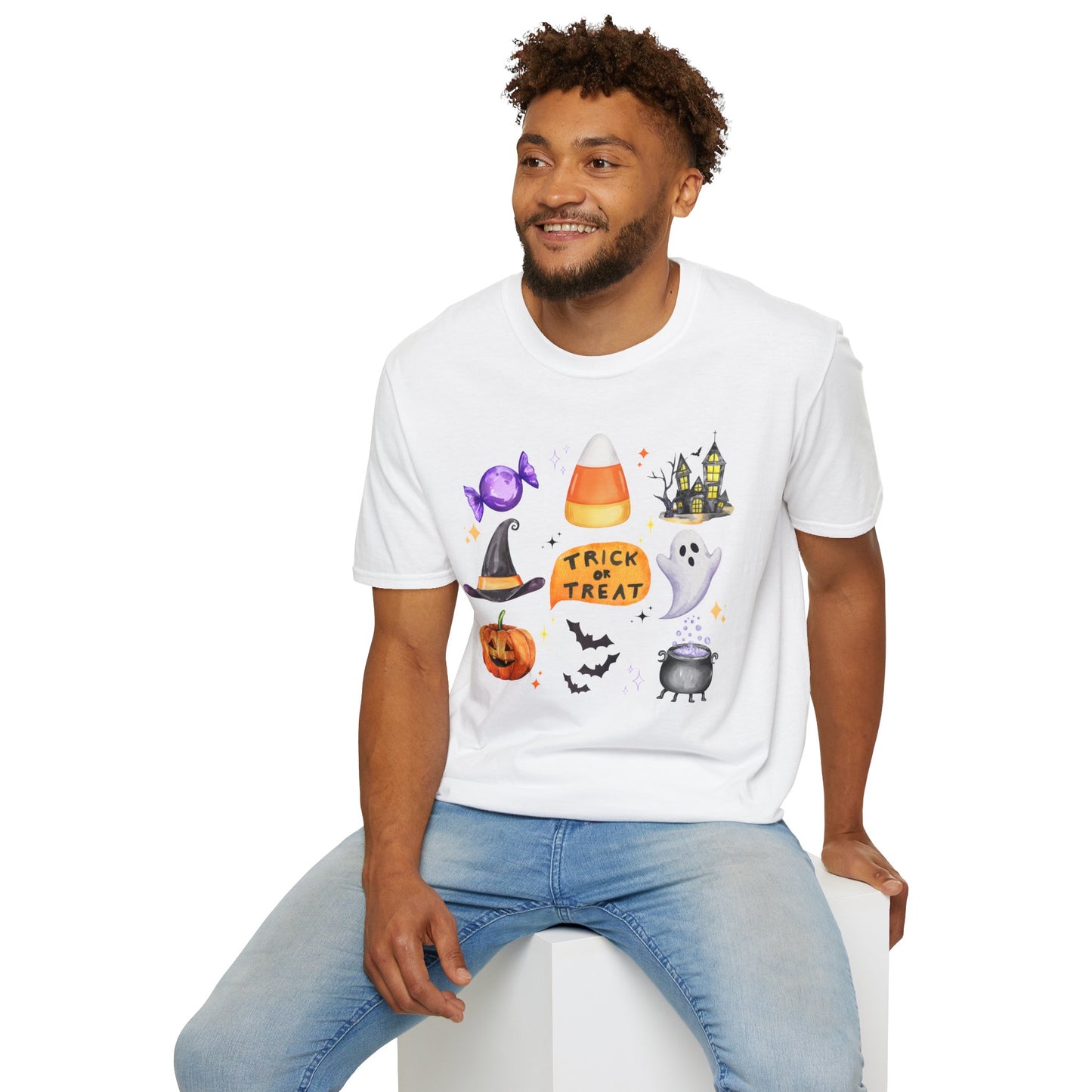 Halloween- Trick or Treat Themed T-Shirt- Unisex Softstlye