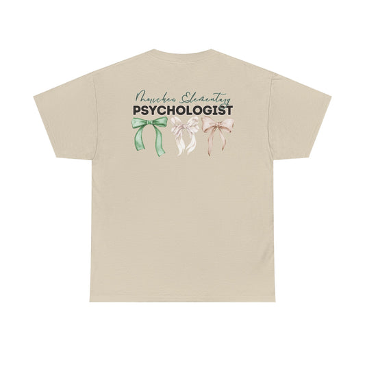 Moriches Psychologist and Bows- Unisex Heavy Cotton Tee with Bow Design