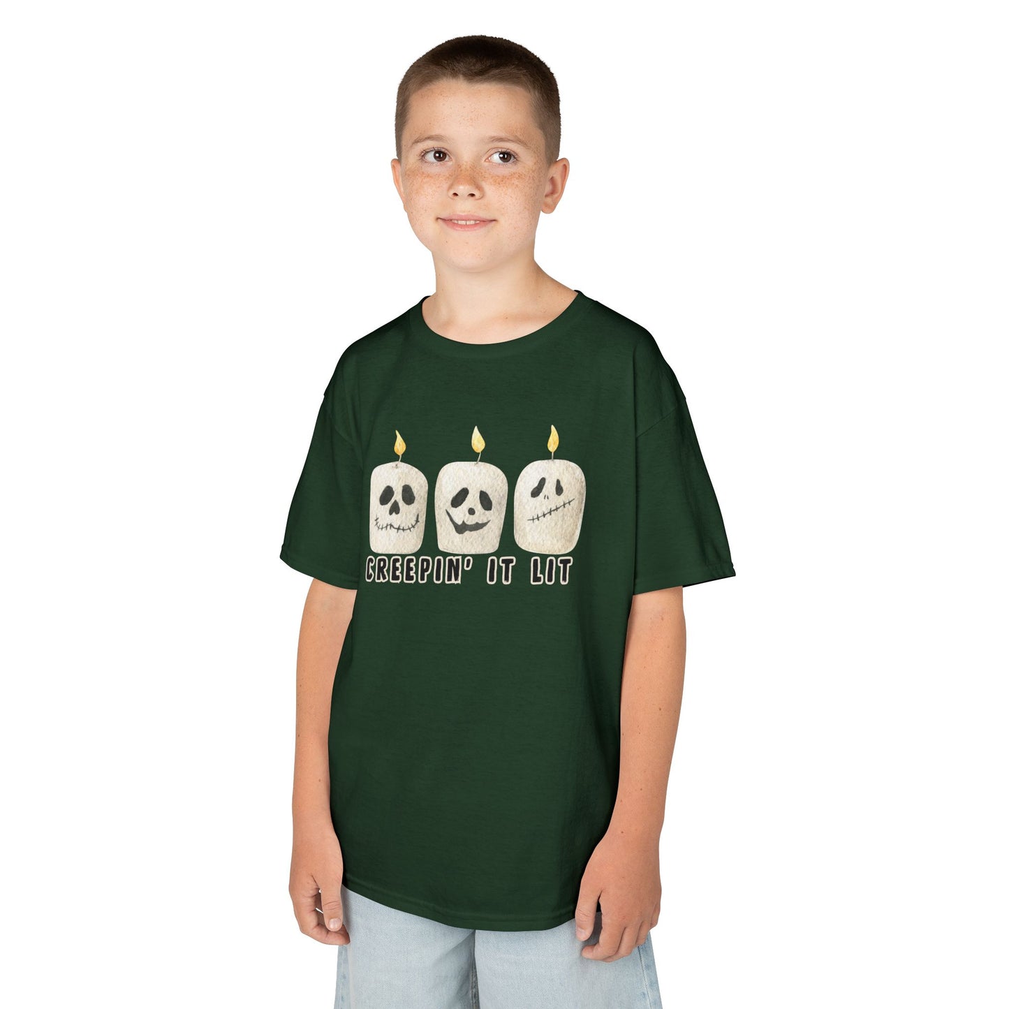 Creepin' It Lit Kids Tee, Halloween Shirt for Kids