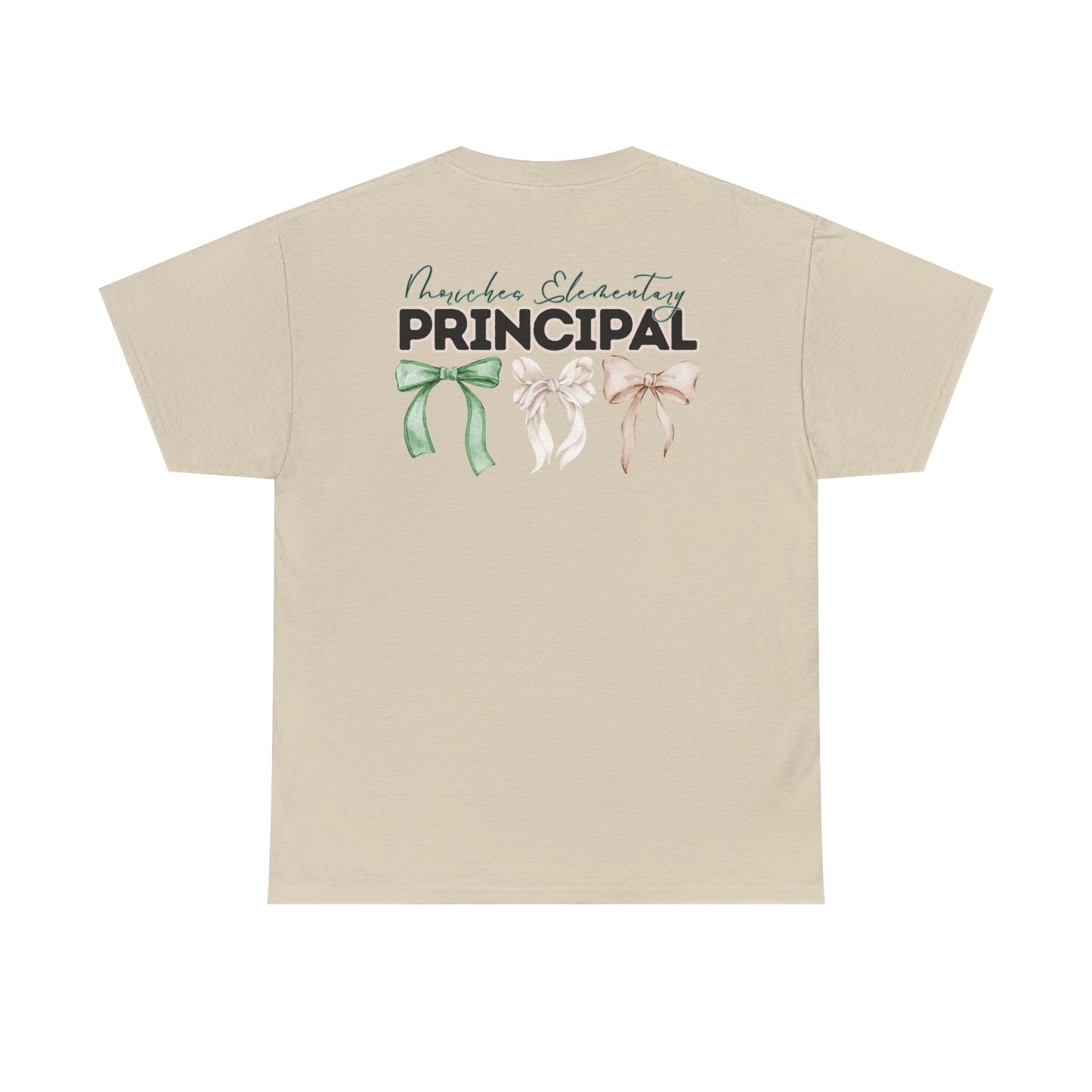 Moriches Principal and Bows- Unisex Heavy Cotton Tee with Bow Design