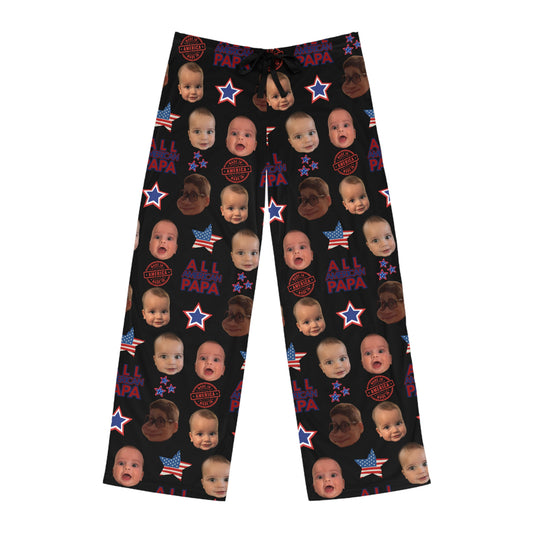 Alyssa- Personalized- Funny Baby Faces Men's Pajama Pants, Cute Sleepwear, Unique Gift for Dads