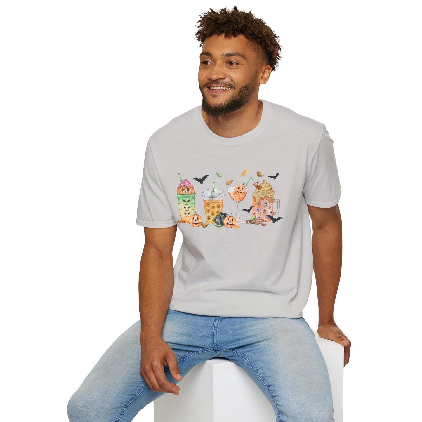 Halloween Beverage Themed T-Shirt- Unisex Softstlye