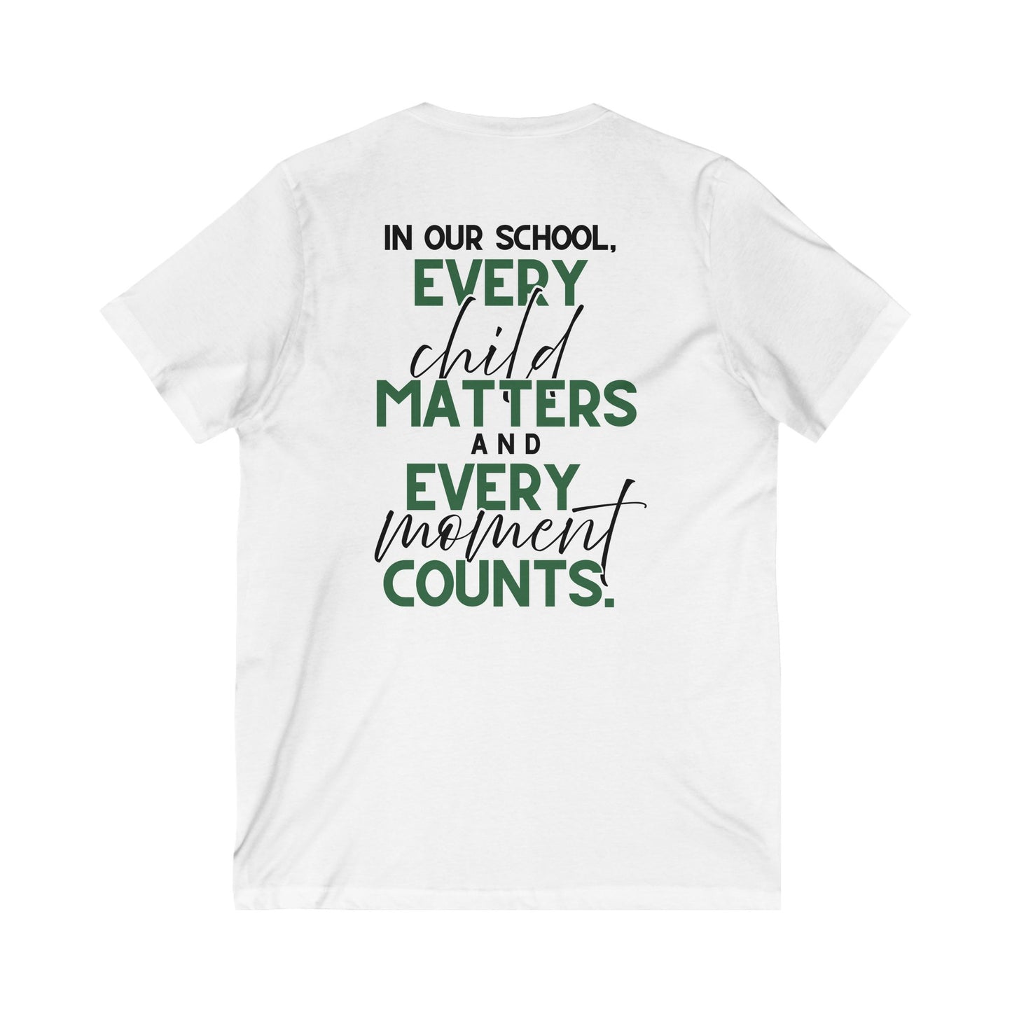 Woodhull Elementary School V-Neck Tee - Every Child Matters