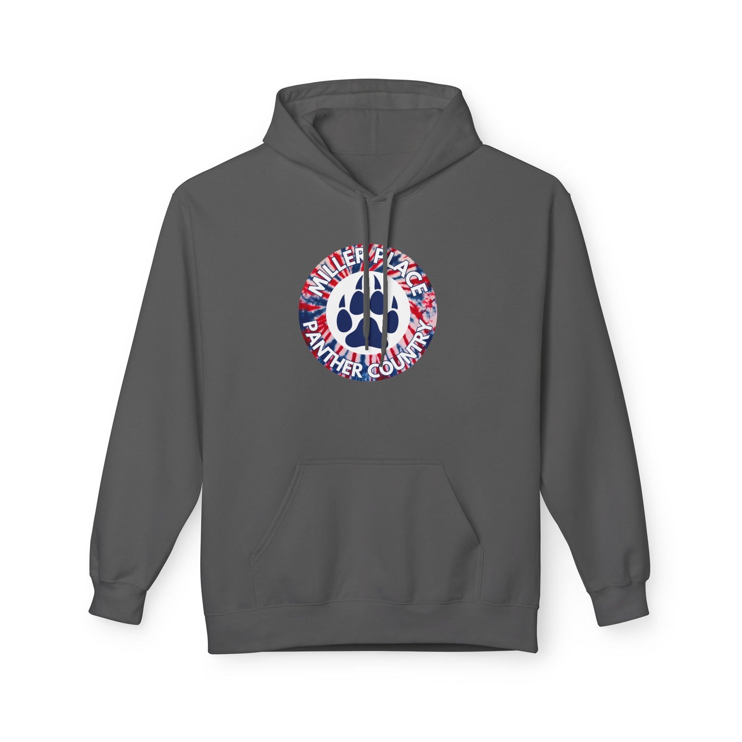 Miller Place Panther Country -Unisex Fleece Hoodie with Tie Dye Design