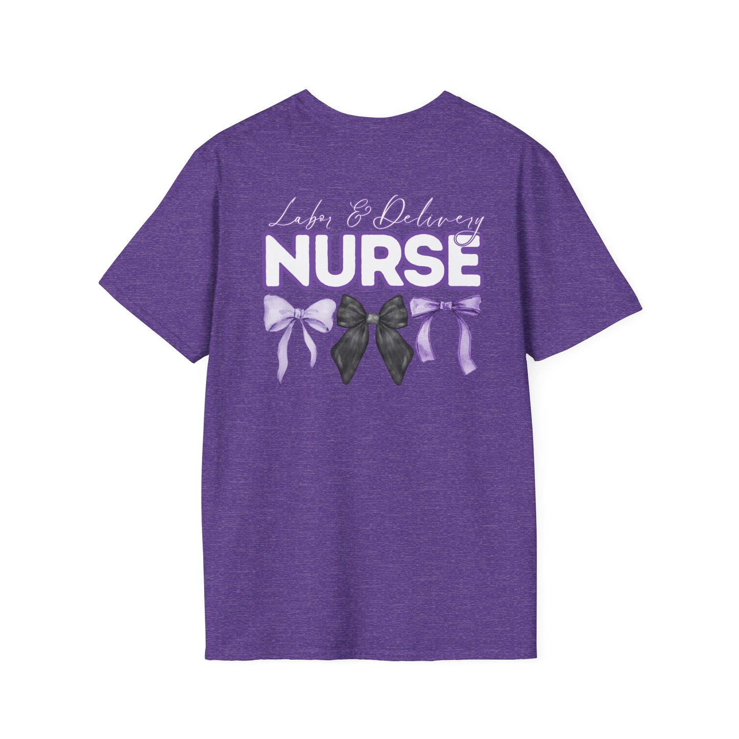 L&D Nurse Appreciation T-Shirt with Bows - Softstyle Unisex Tee- Healthcare