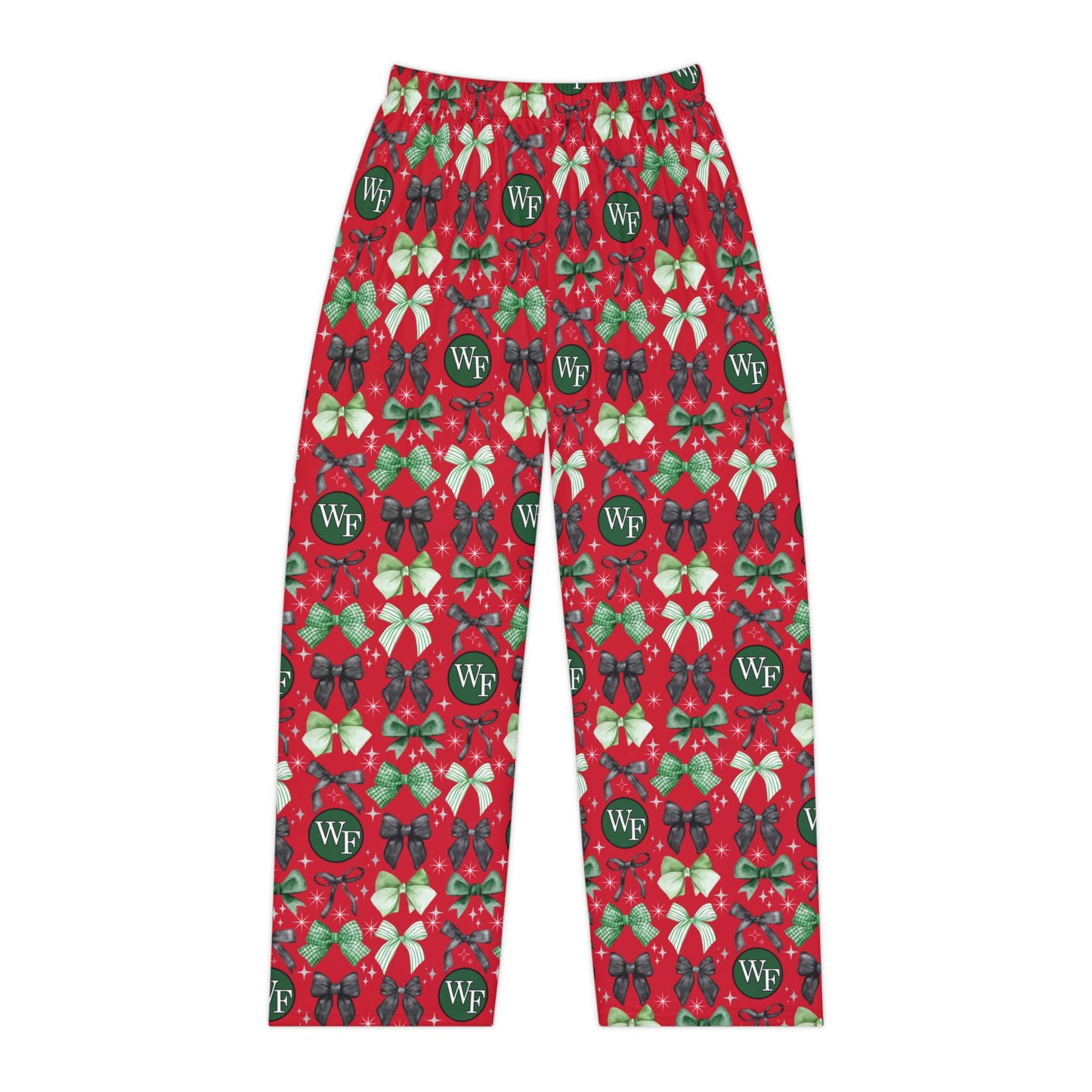 Floyd Strong Cozy Women's Pajama Pants with Green Bow Pattern- Christmas