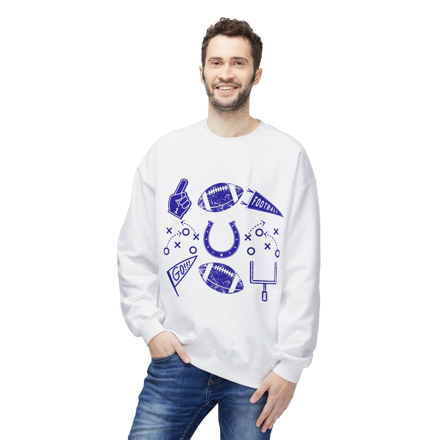 Mancini- Personalized - Sporty Football Sweatshirt for Fans, Unisex Crewneck with Team Spirit Design