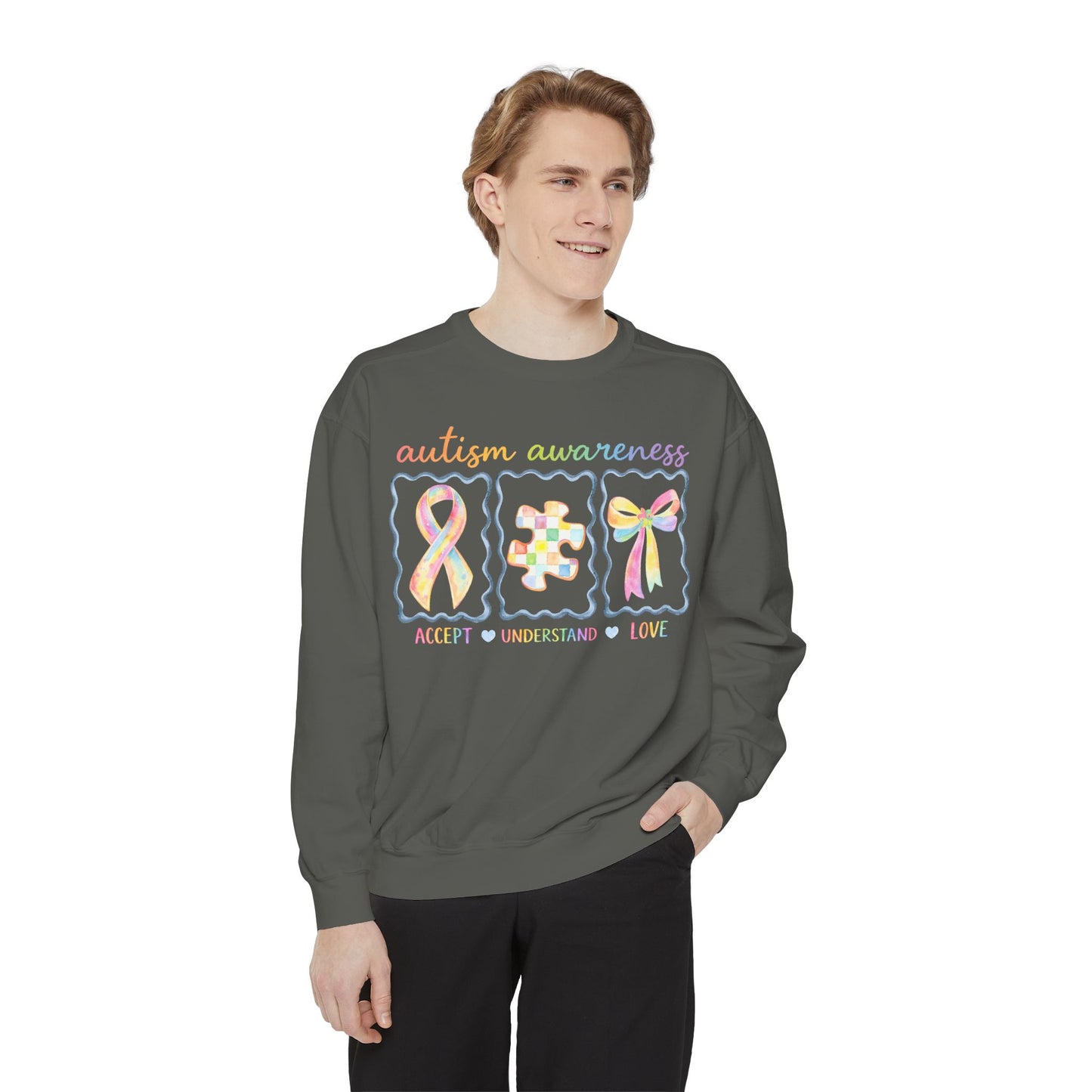 Autism Awareness Sweatshirt — "Accept Understand Love"