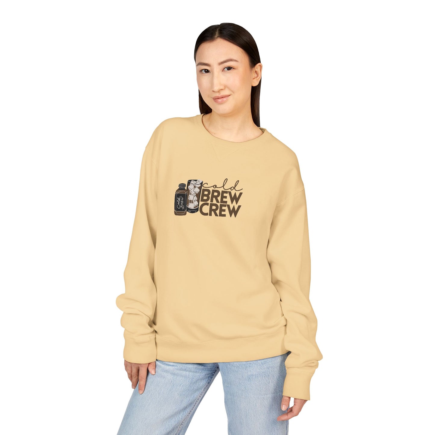 Cold Brew Crew Garment Dyed Sweatshirt, Coffee Lovers Apparel